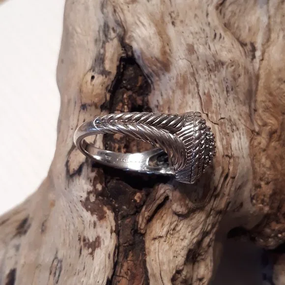 JUDITH RIPKA Diamonique Pave Heart 925 Ring Size 7 - Picture 3 of 6